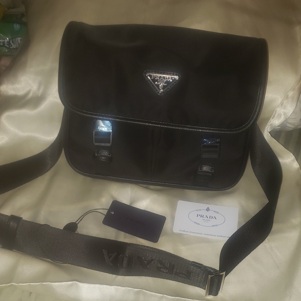 Prada Black Messenger Bag for Men